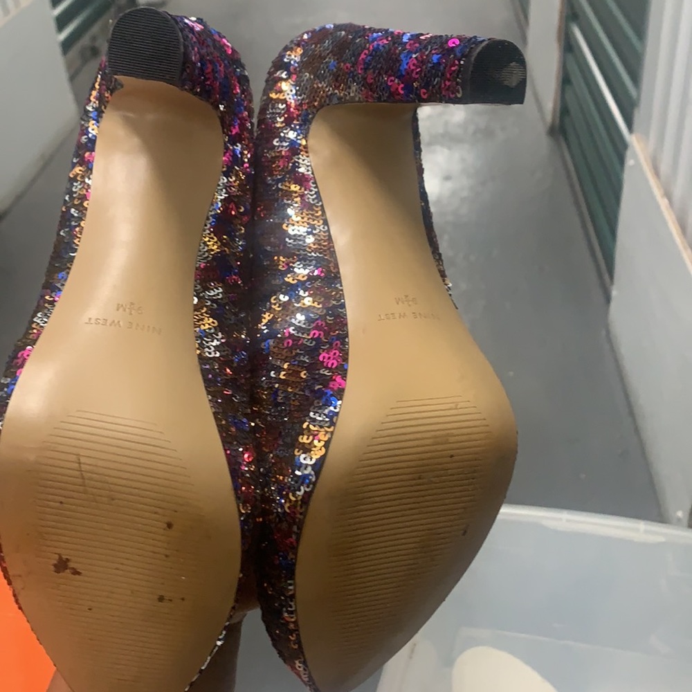 Multicolored Sequin Platform Heel - image 3